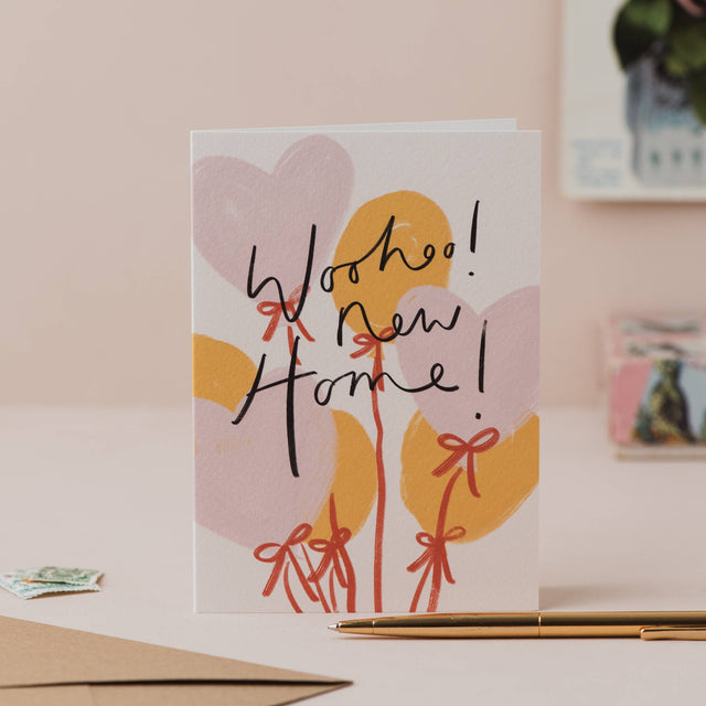 New Home Heart Balloons Card