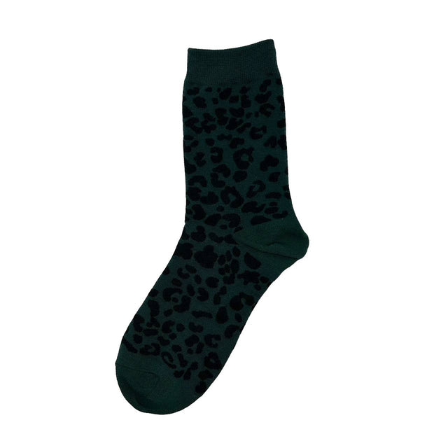 Leopard Socks: Charcoal