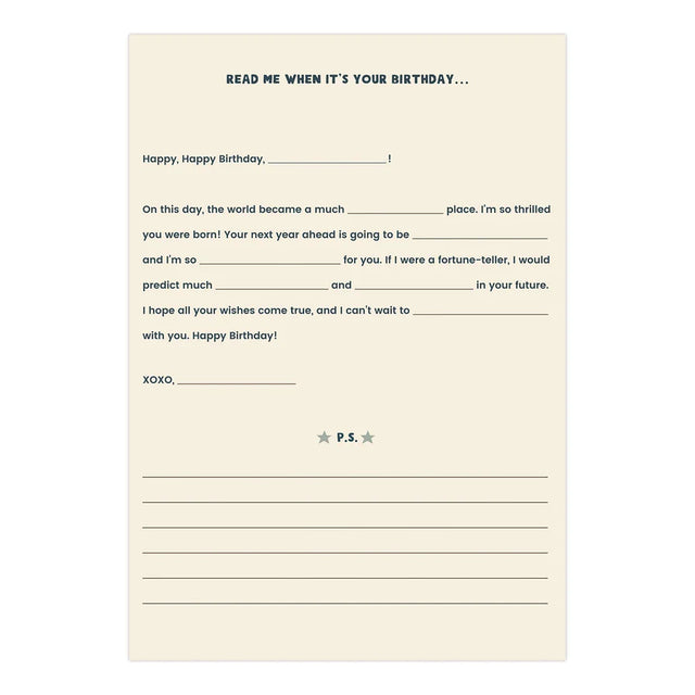 Fill In Letters: A Box Of Friendship