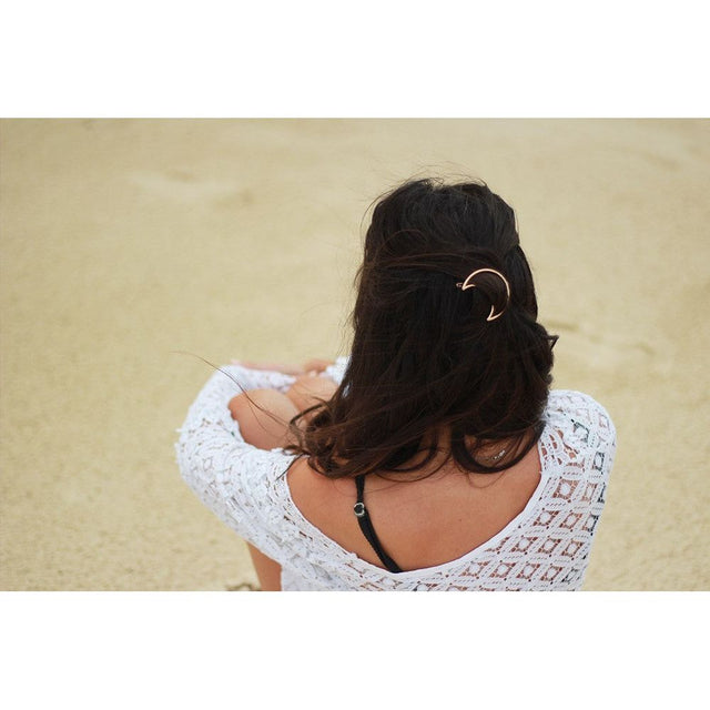 Luna Half Moon Gold Hair Clip