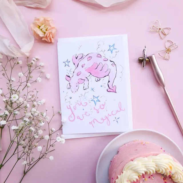 Magical Pink Dragon Card