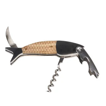 Fish Corkscrew Bottle Opener In Tin