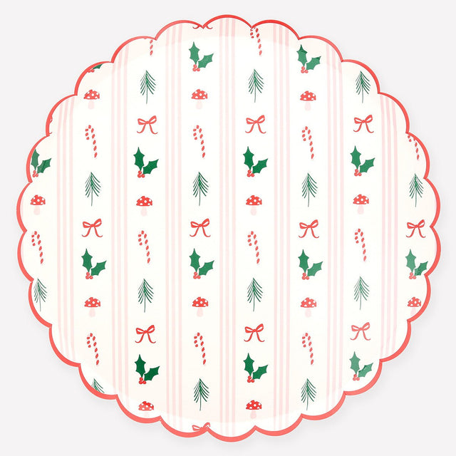 Festive Icon Stripes Dinner Plates