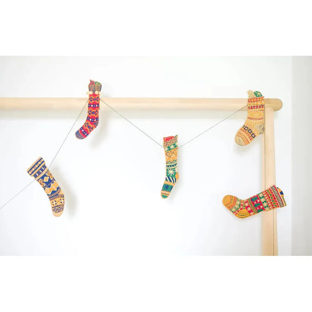 Festive Stockings Sewn Garland