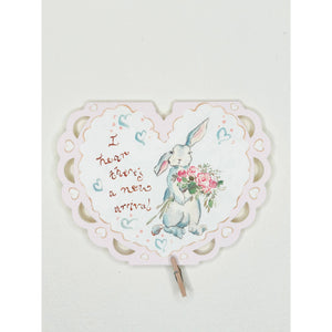 New Arrival Heart Cut Out Card