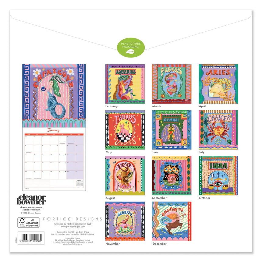 2027 Zodiac Square Calendar