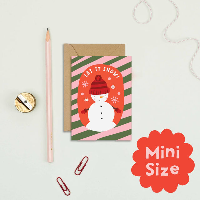 Candy Cane Snowman Mini Card