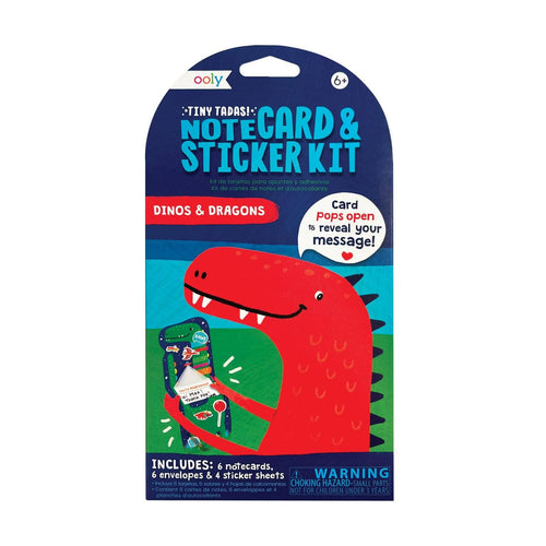 Tiny Tada! Note Cards & Sticker Set: Dinos & Dragons