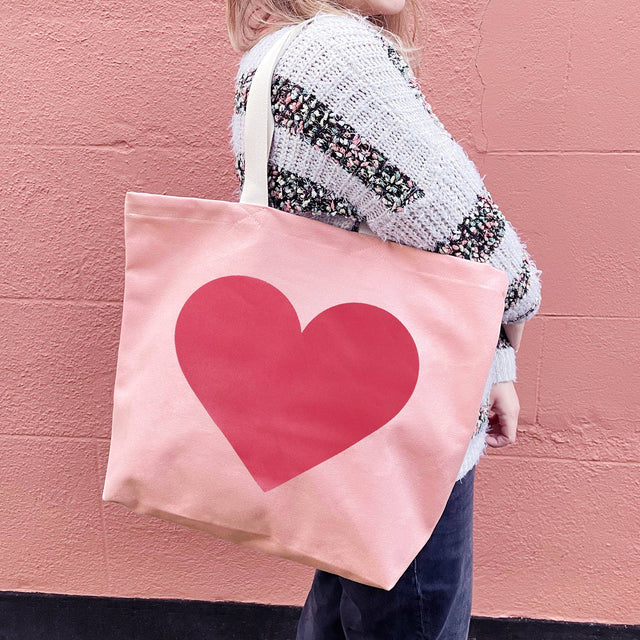 Pink Heart Tote Bag