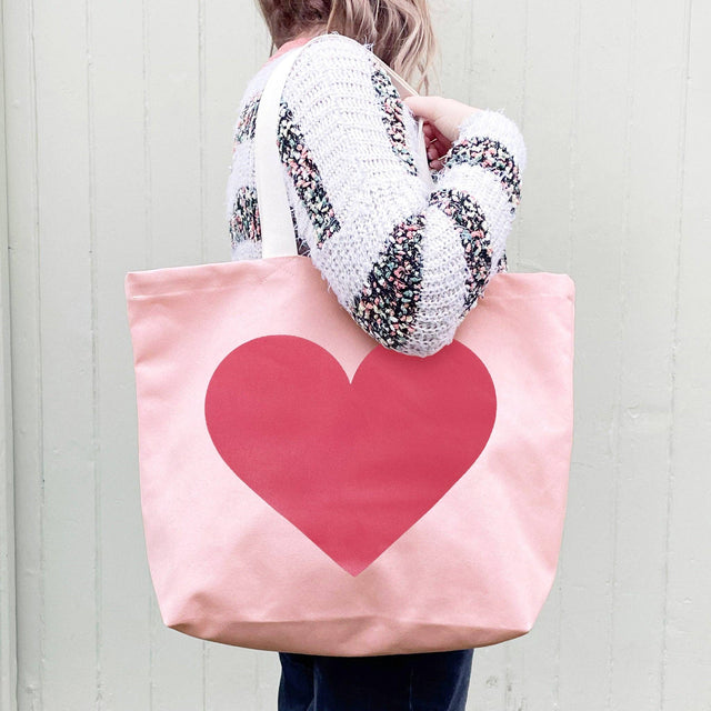 Pink Heart Tote Bag