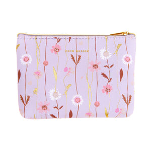 Small Lilac Floral Zip Pouch