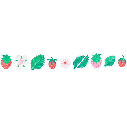 Strawberries & Flowers Washi Stickers