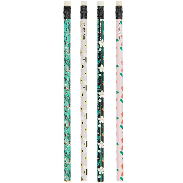 Bees, Fruits, And Flowers Pencil Set