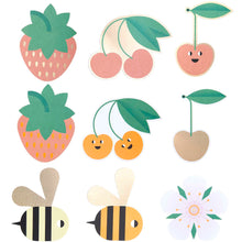 Load image into Gallery viewer, Strawberries, Cherries &amp; Bees Notecard Set