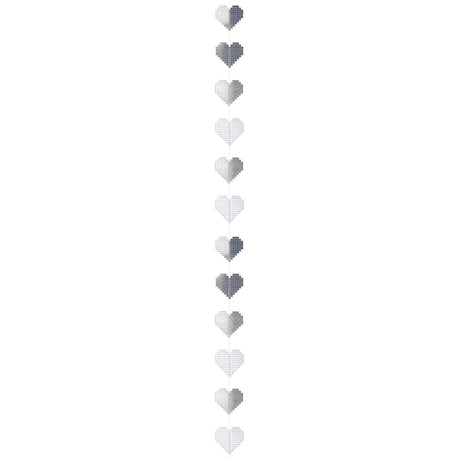 Silver Heart Sewn Garland