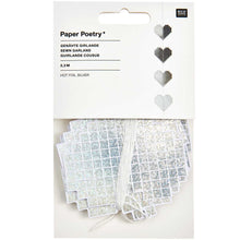 Load image into Gallery viewer, Silver Heart Sewn Garland