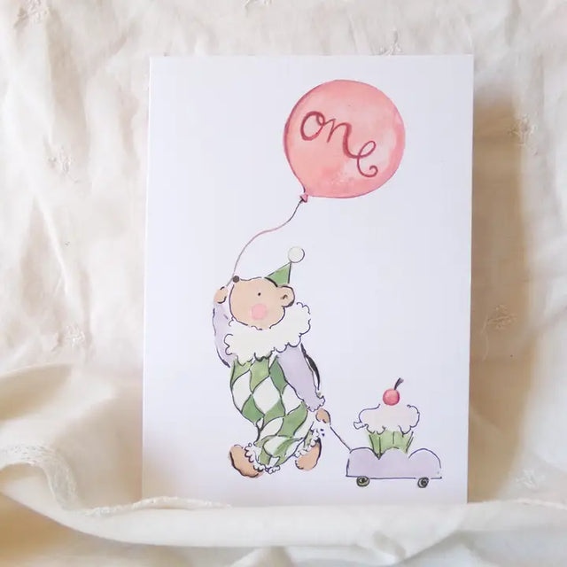 Age 1 Birthday Bear Card