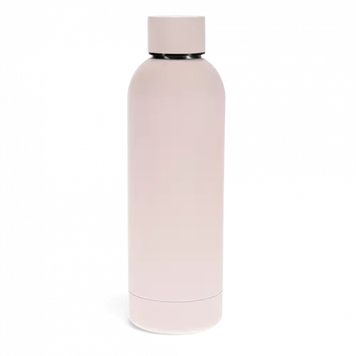 Light Pink Rubber Coated Steel Water Bottle