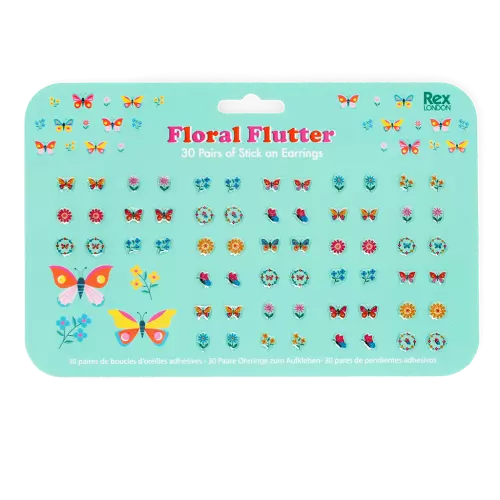 Floral Flutter Stick On Earrings