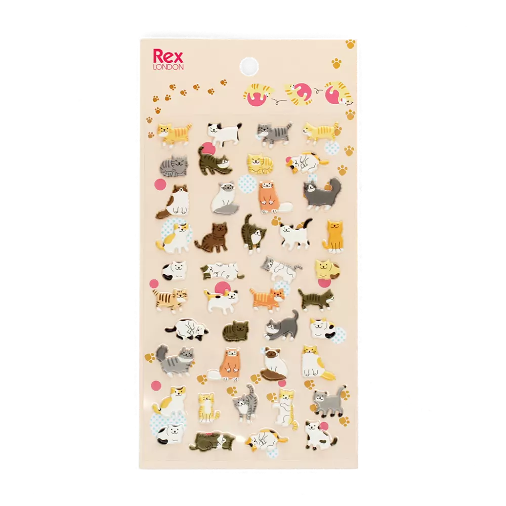3D Puffy Cat Stickers