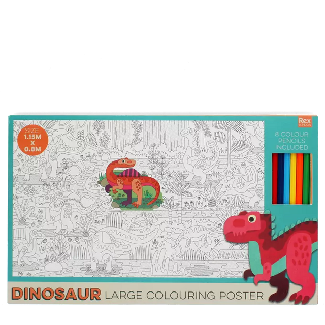 Large Colouring Poster: Baby Dinosaurs