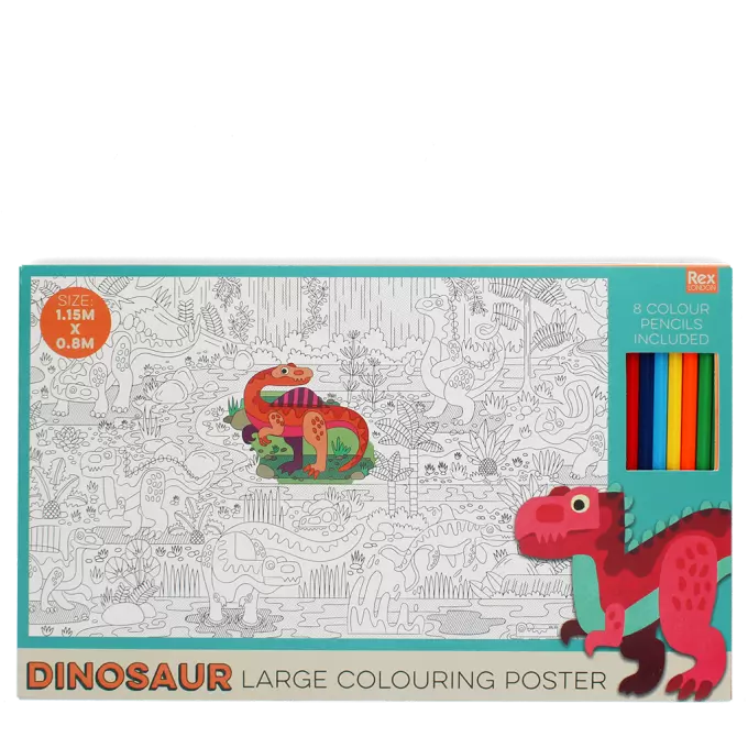 Large Colouring Poster: Baby Dinosaurs