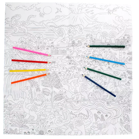 Large Colouring Poster: Baby Dinosaurs