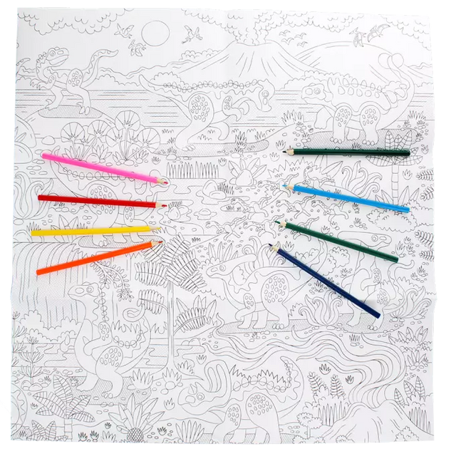 Large Colouring Poster: Baby Dinosaurs