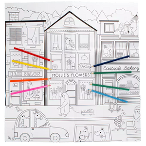 Large Colouring Poster: On Our Street