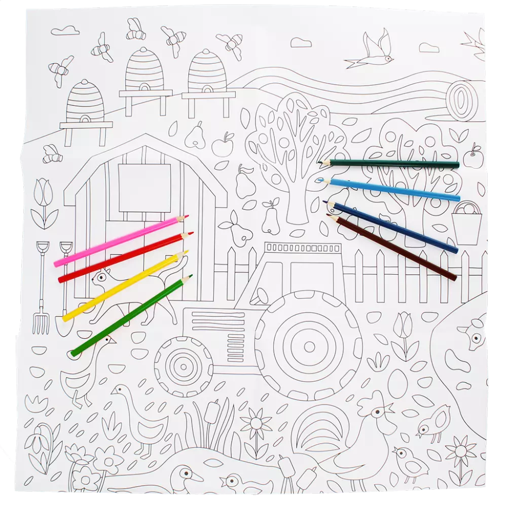 Large Colouring Poster: On The Farm