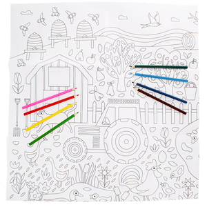 Large Colouring Poster: On The Farm