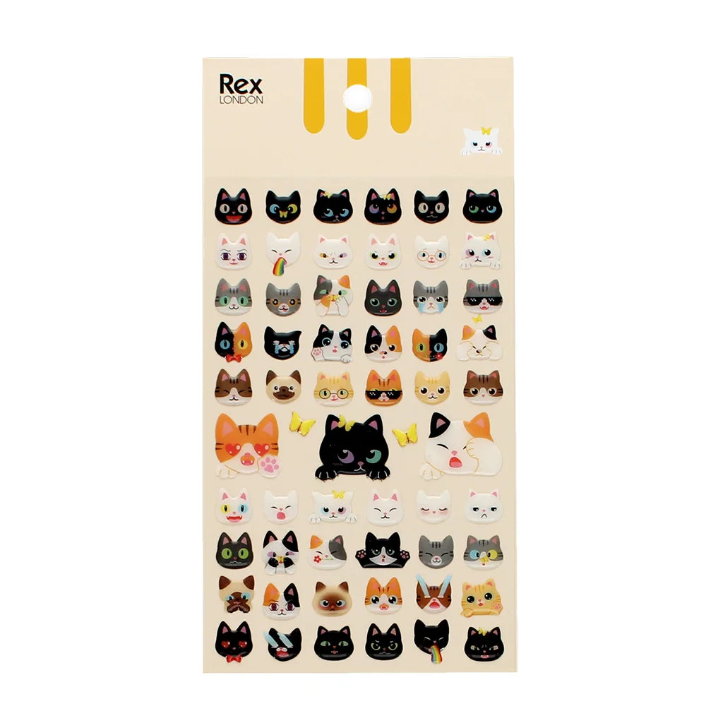 3D Puffy Quirky Cats Stickers