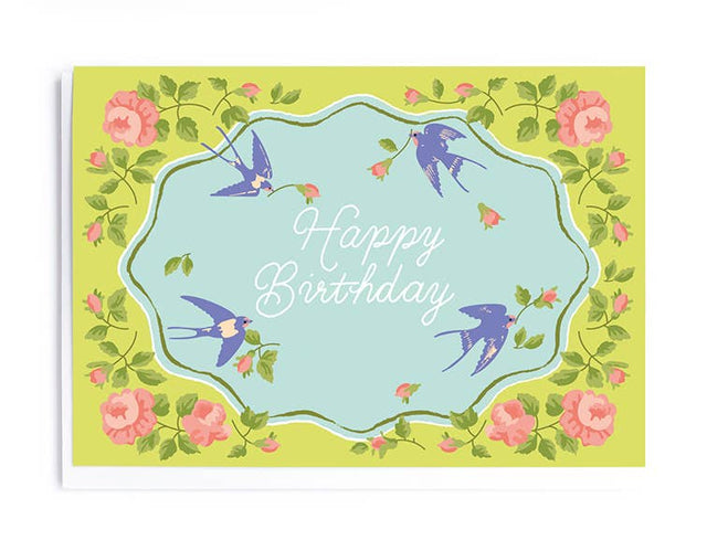 Birthday Swallows Card