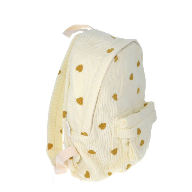 Corduroy Embroidered Heart Backpack