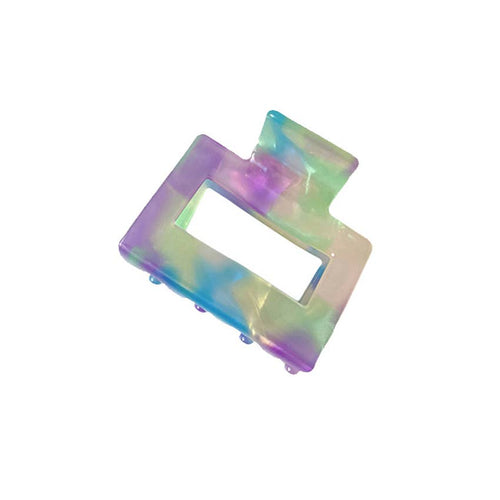 Aqua & Purple Small Resin Claw Clip