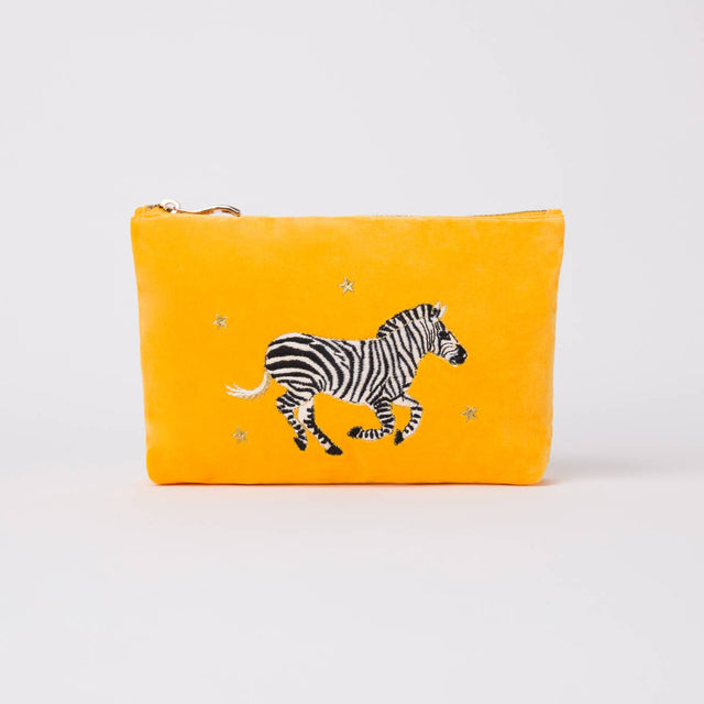 Zebra Velvet Mini Pouch