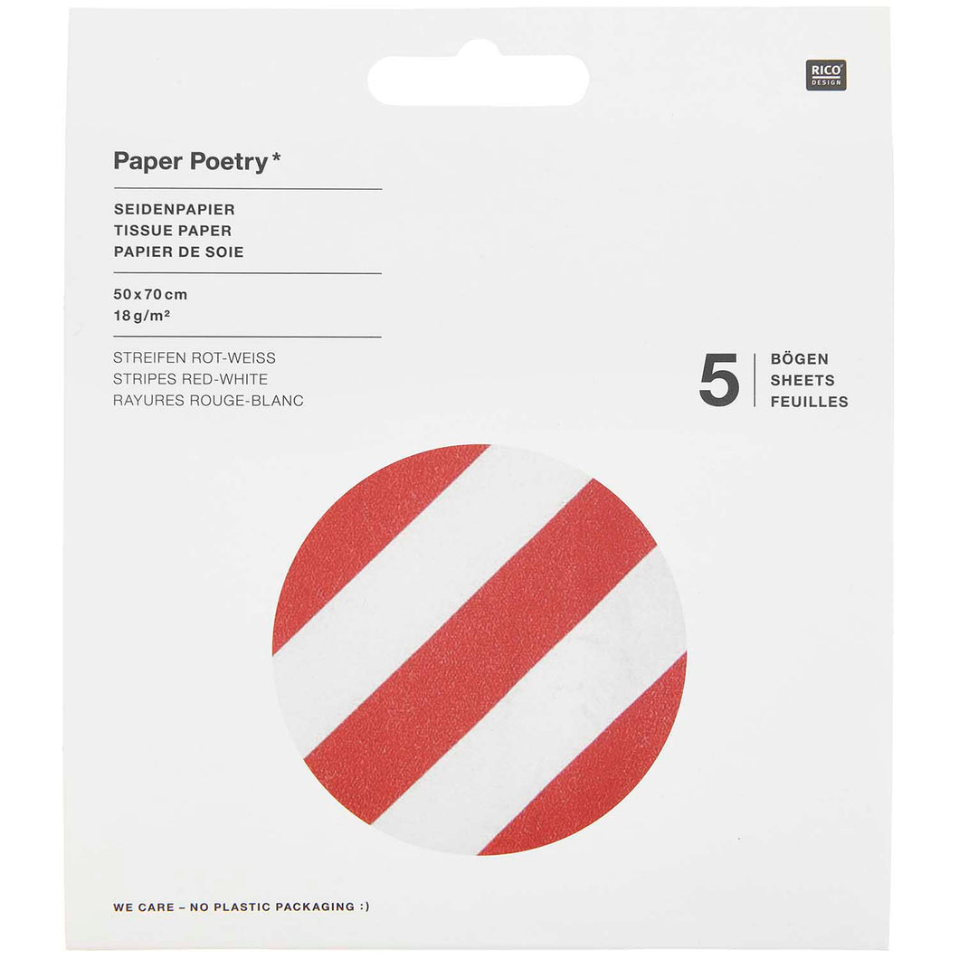 Red Candy Stripe Tissue Paper