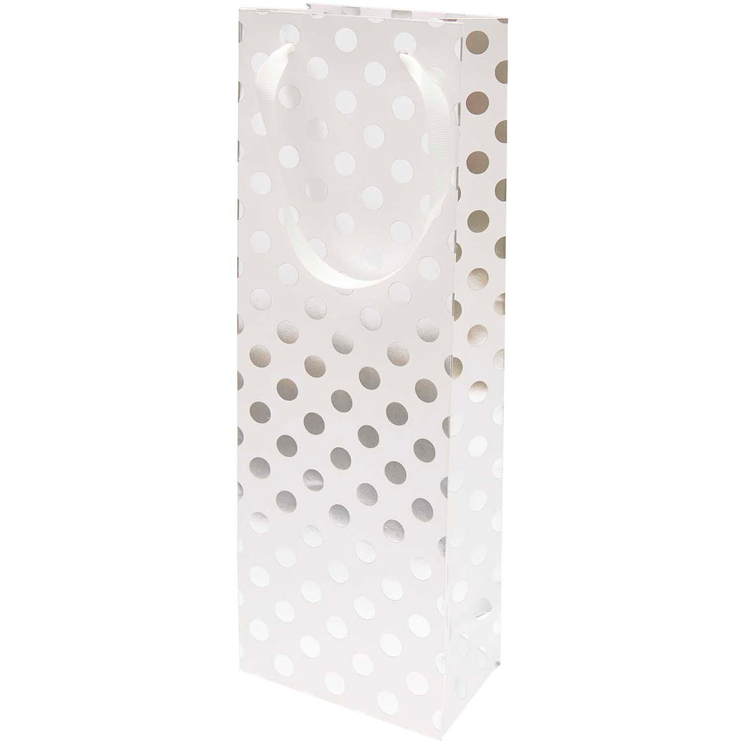 White Silver Spot Bottle Bag