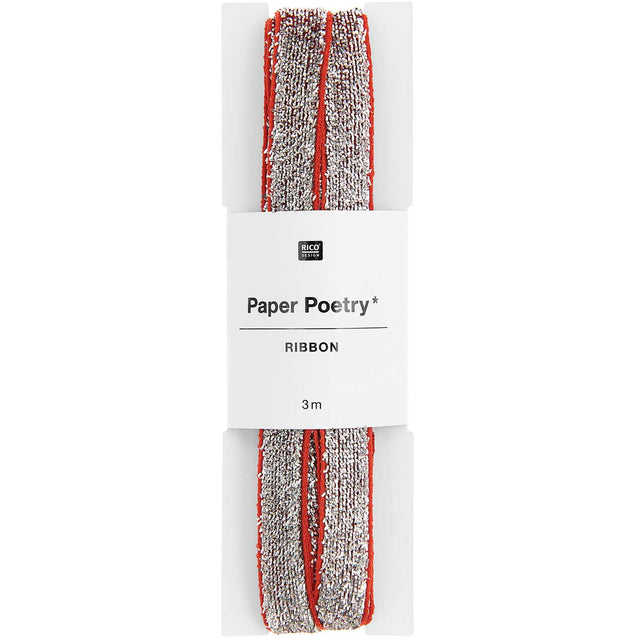 Red & Silver Glitter Ribbon