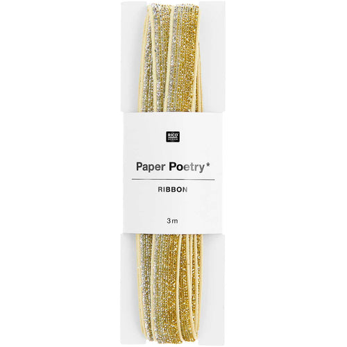 Silver & Gold Glitter Ribbon