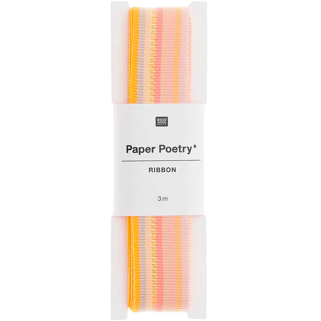 Orange Multi Stripe Woven Ribbon