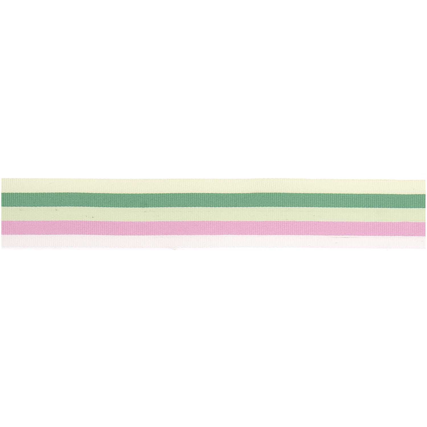Mint And Pink Multi Stripe Woven Ribbon