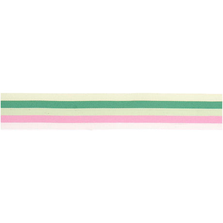 Mint And Pink Multi Stripe Woven Ribbon