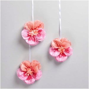 Pink Tissue Paper Pansy Decorations