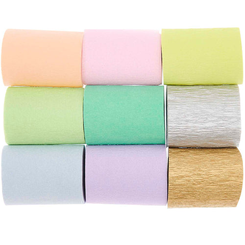 Pastel Rainbow Crepe Streamers