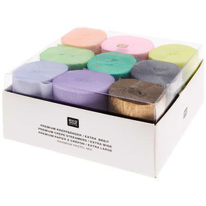 Pastel Rainbow Crepe Streamers