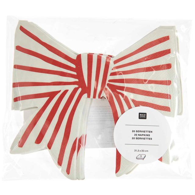 Red Bow Shaped Napkins