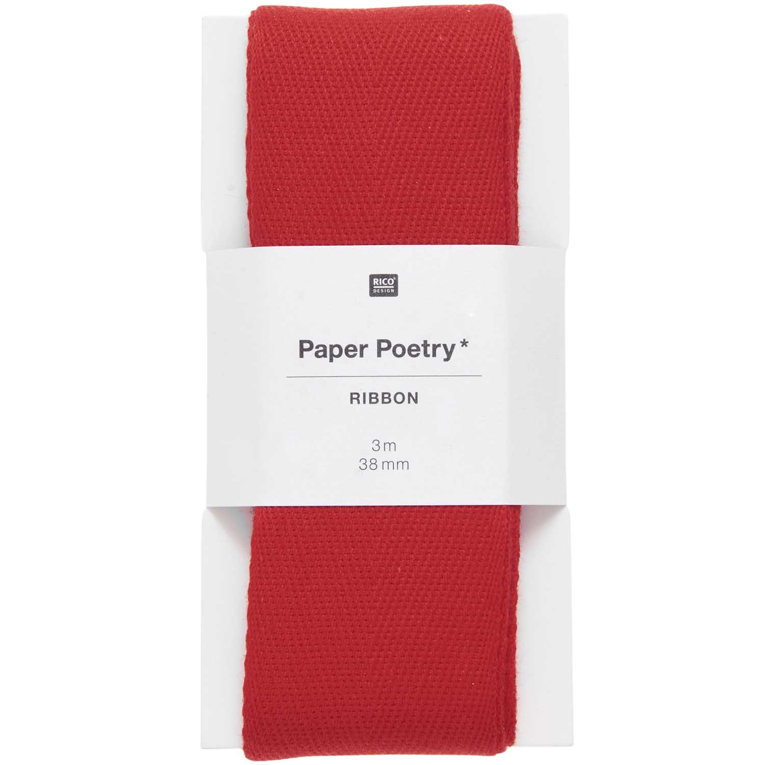 Red Cotton Ribbon: 38 mm