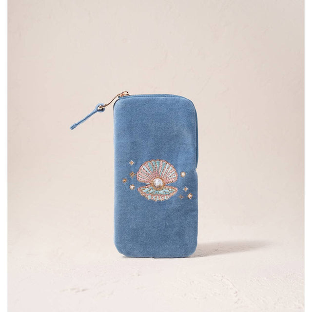 Pearl Shell Velvet Glasses Case