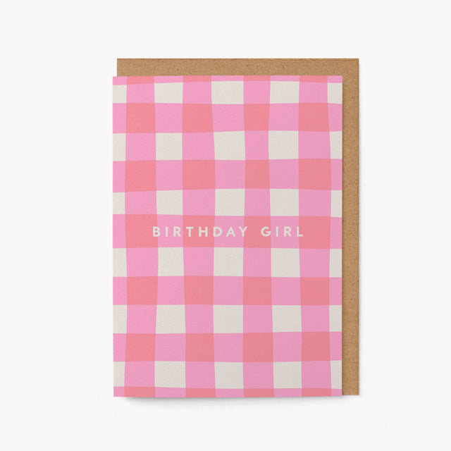 Birthday Girl Gingham Card